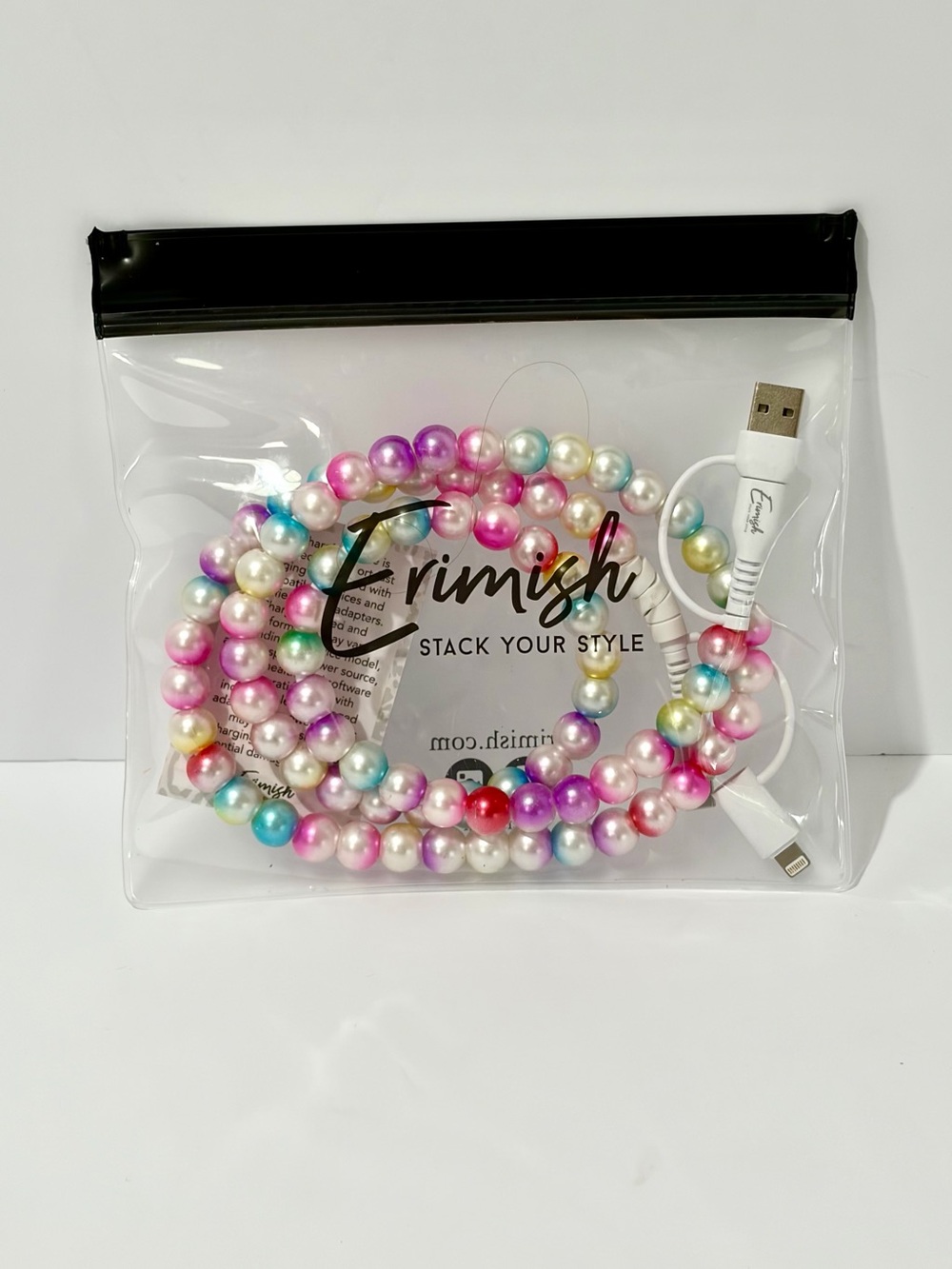 Erimish Multicolor Beaded Phone Charger 3ft